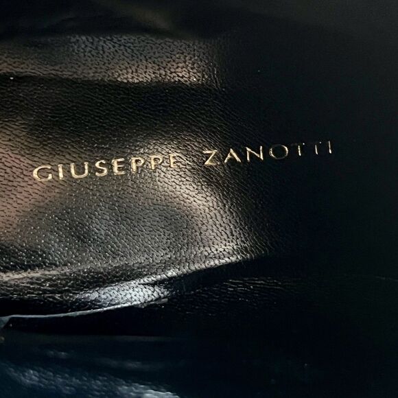 Giuseppe Zanotti Black Suede w/ Patent Leather Trim Western Boots EU 36 US 6 - Picture 14 of 16